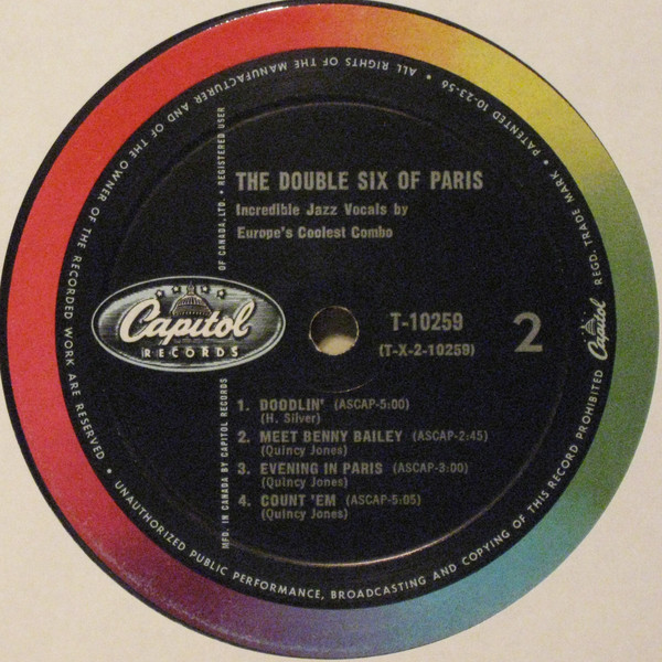 The Double Six Of Paris - The Double Six Of Paris | Capitol Records (T-10259) - 4 The Double Six Of Paris - The Double Six Of Paris | Capitol Records (T-10259) - 4