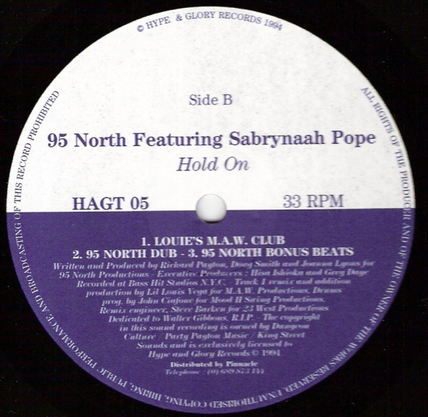 95 North Featuring Sabrynaah Pope - Hold On | Hype & Glory Records (HAGT 05) - 2