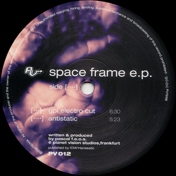 Pascal F.E.O.S. - Space Frame E.P. | PV (PV 012) - 4