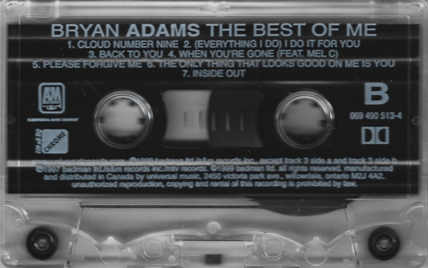 Bryan Adams - The Best Of Me | A&M Records (069 490 513-4) - 4