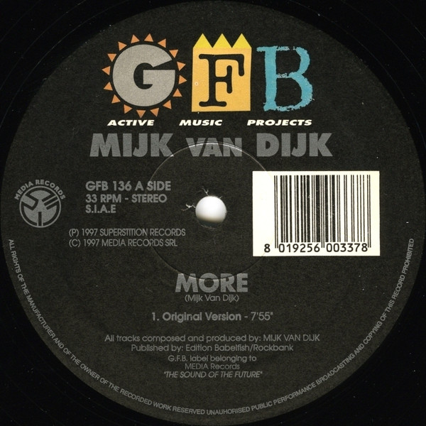 Mijk Van Dijk - More | GFB Records (GFB 136)