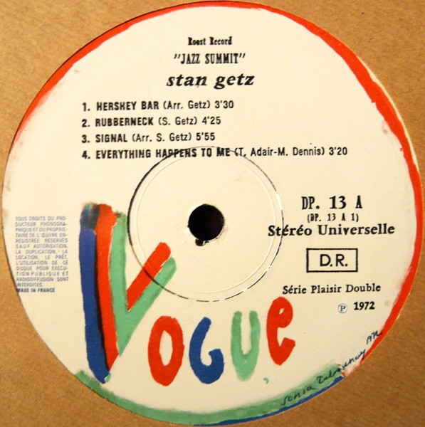 Stan Getz / Dave Brubeck - Jazz Summit | Disques Vogue (DP. 13) - 4