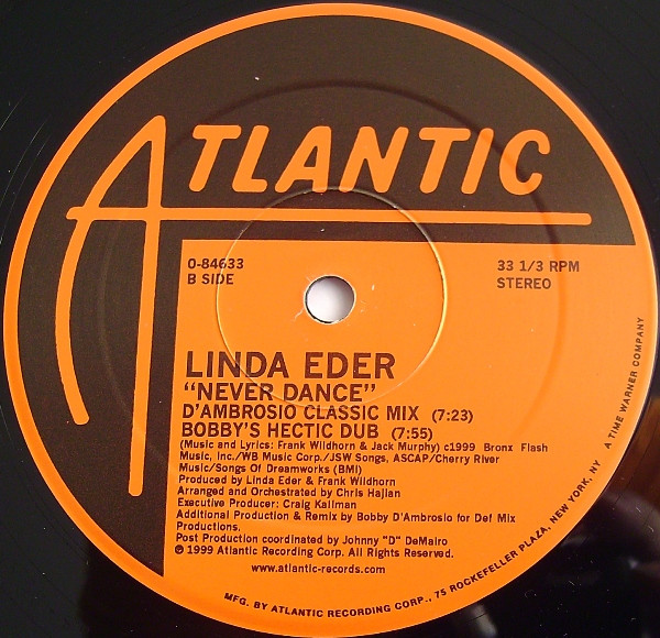 Linda Eder - Never Dance / Something To Believe In | Atlantic (0-84633) - 4 Linda Eder - Never Dance / Something To Believe In | Atlantic (0-84633) - 4