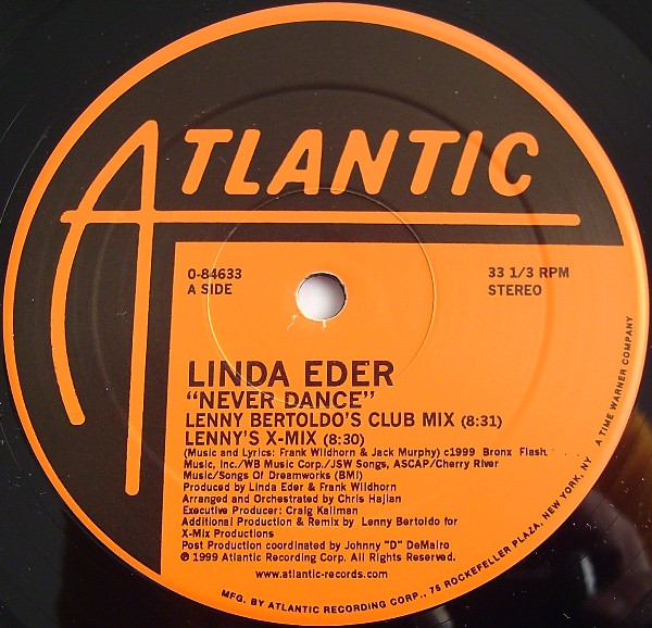 Linda Eder - Never Dance / Something To Believe In | Atlantic (0-84633) - 3 Linda Eder - Never Dance / Something To Believe In | Atlantic (0-84633) - 3