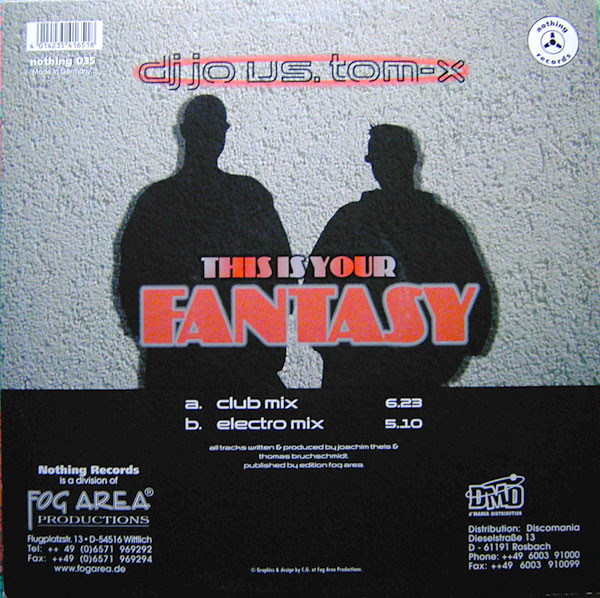 DJ Jo vs. Tom-X - This Is Your Fantasy | Nothing Records (nothing 035) - 2
