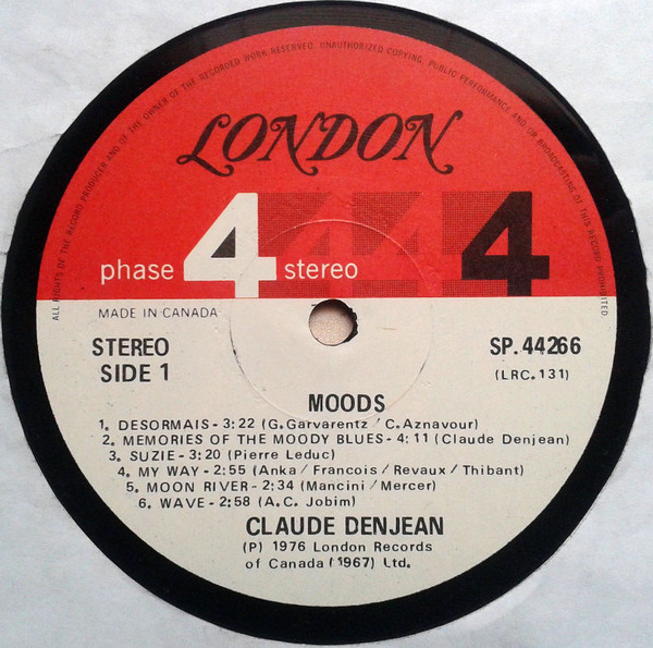 Claude Denjean - Moods | London Records (SP 44266) - 3 Claude Denjean - Moods | London Records (SP 44266) - 3