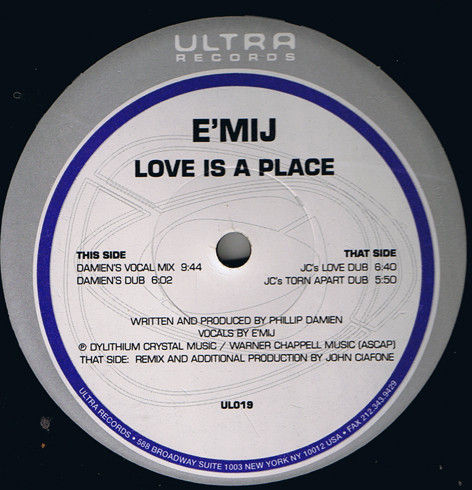 E'MIJ - Love Is A Place | Ultra Records (UL019) - main E'MIJ - Love Is A Place | Ultra Records (UL019) - main
