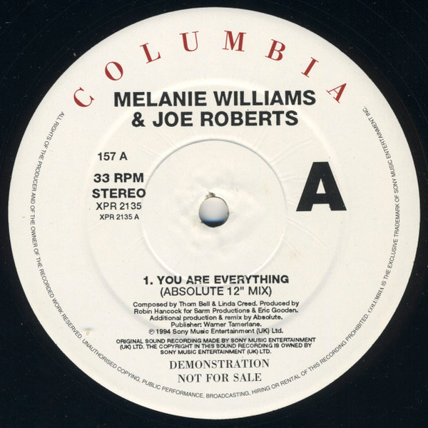 Melanie Williams & Joe Roberts - You Are Everything | Columbia (XPR 2135) - main