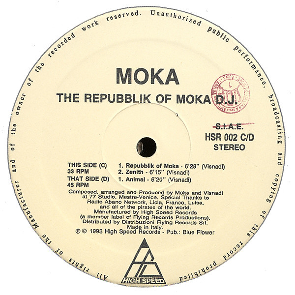 Moka DJ - The Repubblik Of Moka D.J. | High Speed Records (HSR 002) - 5 Moka DJ - The Repubblik Of Moka D.J. | High Speed Records (HSR 002) - 5