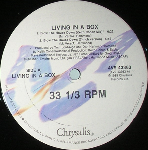 Living In A Box - Blow The House Down | Chrysalis (4V9 43363) - 3 Living In A Box - Blow The House Down | Chrysalis (4V9 43363) - 3