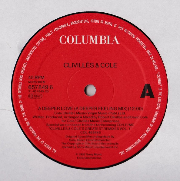 Clivillés & Cole - A Deeper Love (A Deeper Feeling Mix) | Columbia (657849 6) - 4