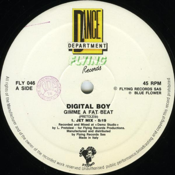 Digital Boy - Gimme A Fat Beat | Flying Records (FLY 046) - 3