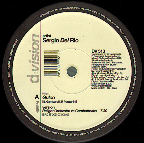 Sergio Del Rio - Guloo | D:vision Records (DV 513) - 3 Sergio Del Rio - Guloo | D:vision Records (DV 513) - 3