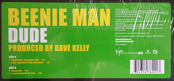 Beenie Man - Dude | Virgin (7243 5 47620 1 7) - 2 Beenie Man - Dude | Virgin (7243 5 47620 1 7) - 2
