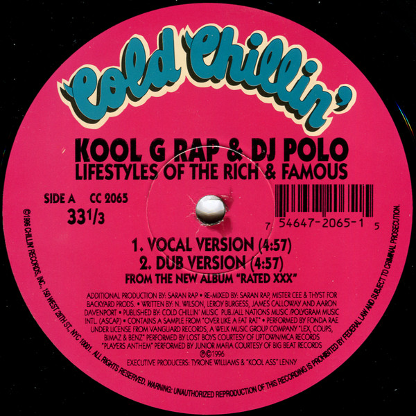 Kool G Rap & D.J. Polo - Lifestyles Of The Rich & Famous | Cold Chillin' (CC 2065) - 2 Kool G Rap & D.J. Polo - Lifestyles Of The Rich & Famous | Cold Chillin' (CC 2065) - 2