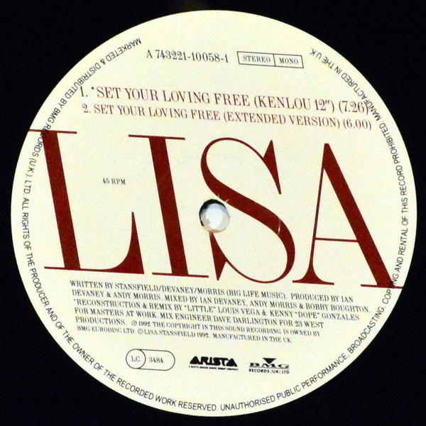 Lisa Stansfield - Set Your Loving Free | Arista (74321 10058 1) - 3