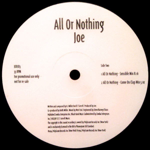 Joe - All Or Nothing | PolyGram (JODJX3) - 3