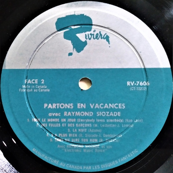 Raymond Siozade Et Son Électronic Music Dance - Partons En Vacances | Riviera (RV-7606) - 3