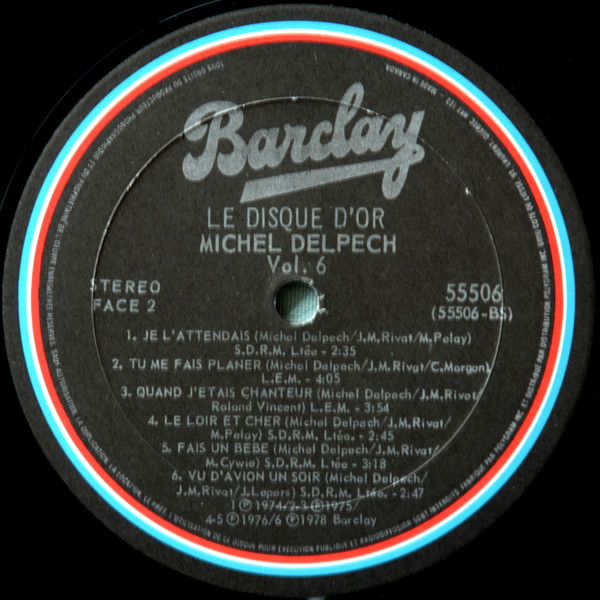 Michel Delpech - Le Disque D'Or | Barclay (55506) - 4 Michel Delpech - Le Disque D'Or | Barclay (55506) - 4