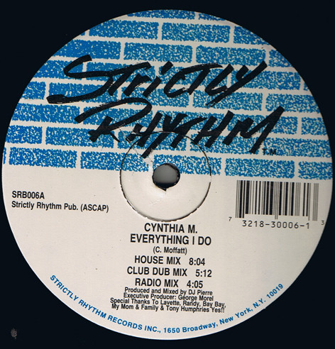 Cynthia M. - Everything I Do | Strictly Rhythm (SRB006) - 2