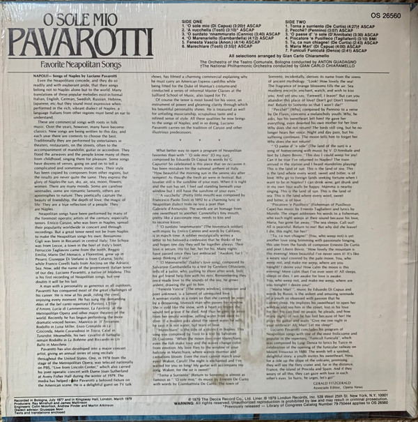 O Sole Mio Favorite Neapolitan Songs