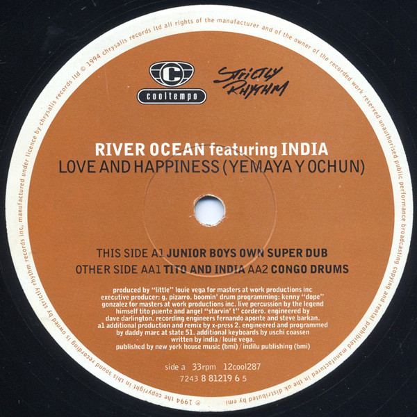 River Ocean Featuring India - Love And Happiness (Yemaya Y Ochun) | Cooltempo (12cool287) - 2