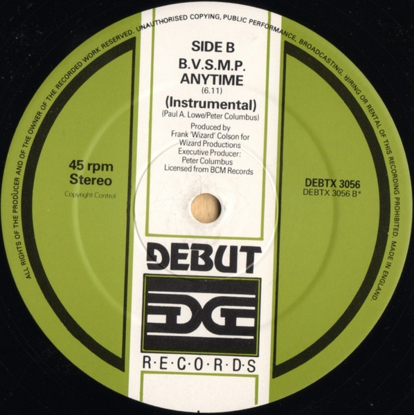 B.V.S.M.P. - Anytime | Debut Edge Records (DEBTX 3056) - 4