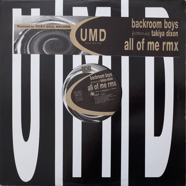 Backroom Boys Featuring Takiya Dixon - All Of Me Rmx | Underground Music Department (UMD) (UMD 327) - main Backroom Boys Featuring Takiya Dixon - All Of Me Rmx | Underground Music Department (UMD) (UMD 327) - main