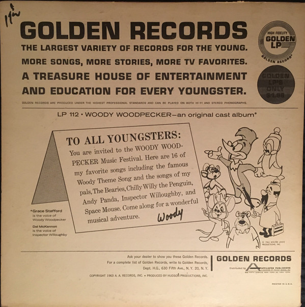 Woody Woodpecker - Woody Woodpecker | Golden Records (LP 112) - 2 Woody Woodpecker - Woody Woodpecker | Golden Records (LP 112) - 2