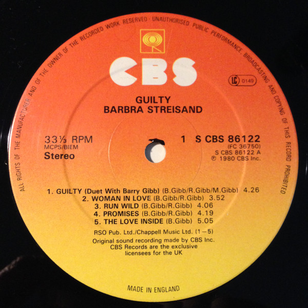 Streisand - Guilty | CBS (CBS 86122) - 3 Streisand - Guilty | CBS (CBS 86122) - 3