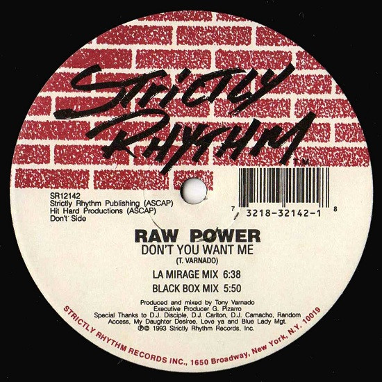 Raw Power - Don't You Want Me / Wanna Be Your Girl | Strictly Rhythm (SR12142) - main