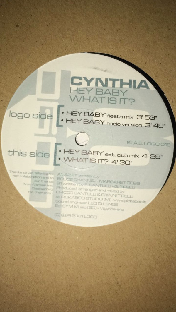 Cynthia - Hey Baby / What Is It? | Logo Records (LOGO 018) - main Cynthia - Hey Baby / What Is It? | Logo Records (LOGO 018) - main