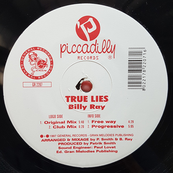 Billy Ray - True Lies | General Records (GR 2207)
