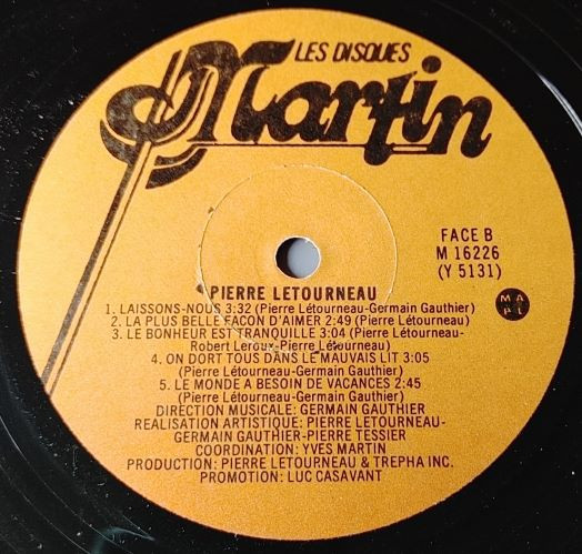 Pierre Létourneau - La Vie De Ville | Les Disques Martin (M-16226) - 4 Pierre Létourneau - La Vie De Ville | Les Disques Martin (M-16226) - 4