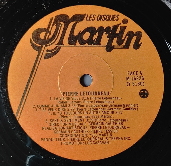 Pierre Létourneau - La Vie De Ville | Les Disques Martin (M-16226) - 3 Pierre Létourneau - La Vie De Ville | Les Disques Martin (M-16226) - 3