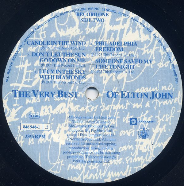 Elton John - The Very Best Of Elton John | The Rocket Record Company (846 947-1) - 4 Elton John - The Very Best Of Elton John | The Rocket Record Company (846 947-1) - 4