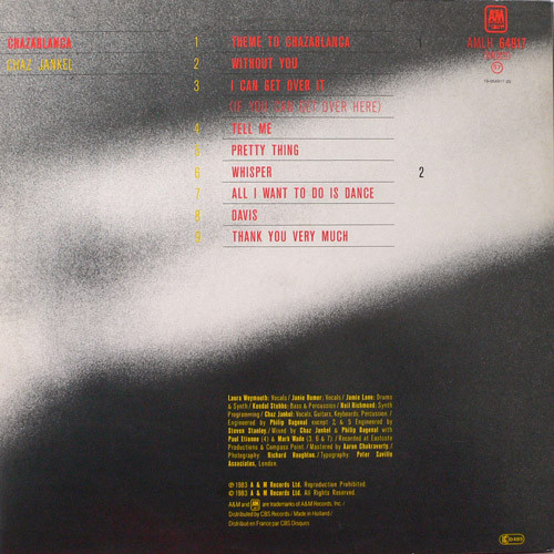 Chaz Jankel - Chazablanca | A&M Records (AMLH 64917) - 2 Chaz Jankel - Chazablanca | A&M Records (AMLH 64917) - 2