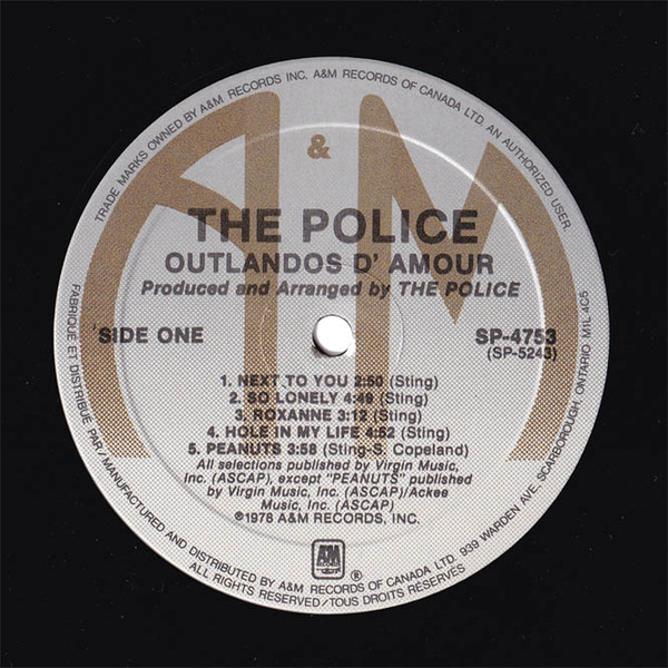 The Police - Outlandos D'Amour [Vinyl] | A&M Records (SP-4753) - 3