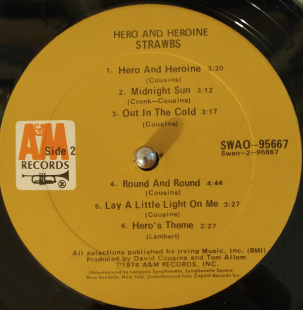 Strawbs - Hero And Heroine | A&M Records (SP-3607) - 4 Strawbs - Hero And Heroine | A&M Records (SP-3607) - 4