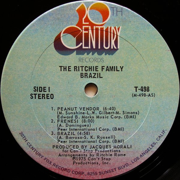 The Ritchie Family - Brazil | 20th Century Records (T-498) - 3 The Ritchie Family - Brazil | 20th Century Records (T-498) - 3