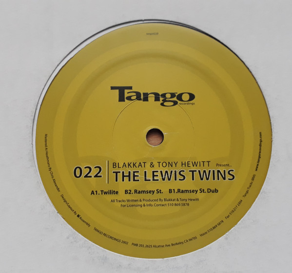 Blakkat & Tony Hewitt - The Lewis Twins | Tango Recordings (TANGO 022) - 2