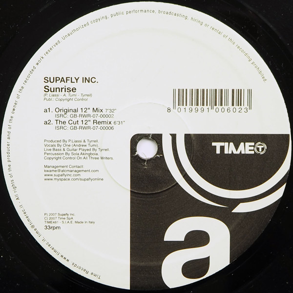 Supafly Inc. - Sunrise | TIME (TIME 481) - main