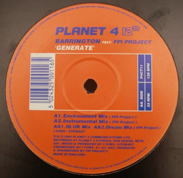Barrington Feat. FPI Project - Generate | Planet Four Communications (P4CT11) - main Barrington Feat. FPI Project - Generate | Planet Four Communications (P4CT11) - main
