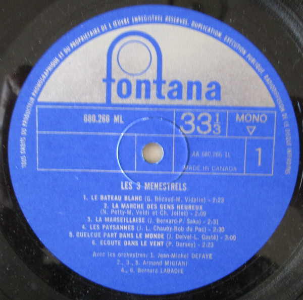 Les 3 Ménestrels - Les 3 Ménestrels | Fontana (680.266 ML) - 3 Les 3 Ménestrels - Les 3 Ménestrels | Fontana (680.266 ML) - 3