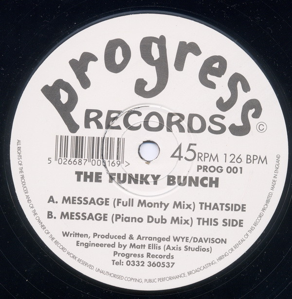 The Funky Bunch - Message | Progress Records (PROG 001)