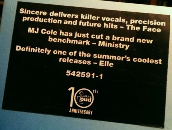 MJ Cole - Sincere | Talkin' Loud (542 591-1) - 19