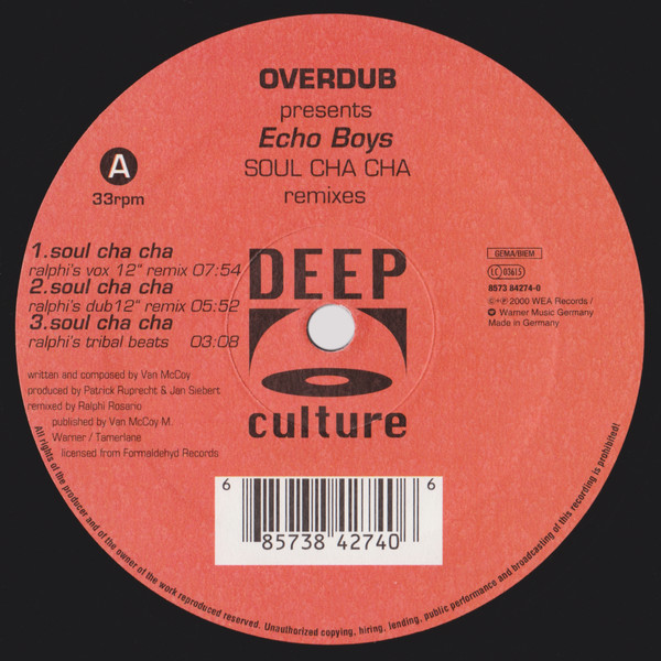 Overdub Presents Echo Boys - Soul Cha Cha | Deep Culture (8573 84274-0) - 2 Overdub Presents Echo Boys - Soul Cha Cha | Deep Culture (8573 84274-0) - 2