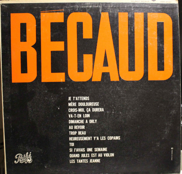 Gilbert Bécaud - Becaud | Pathé (PAM 67.123) - main