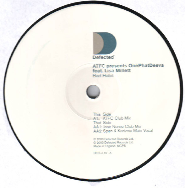 ATFC Presents OnePhatDeeva Feat. Lisa Millett - Bad Habit | Defected (DFECT19) - 2