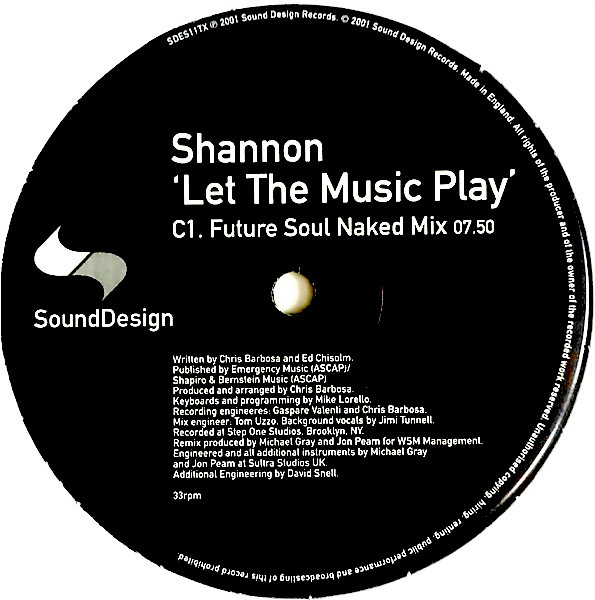 Shannon - Let The Music Play | Sound Design (SDES 11TX) - main
